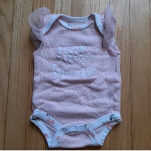 Pink Polka Dot Baby Onesie with Ruffle Sleeves